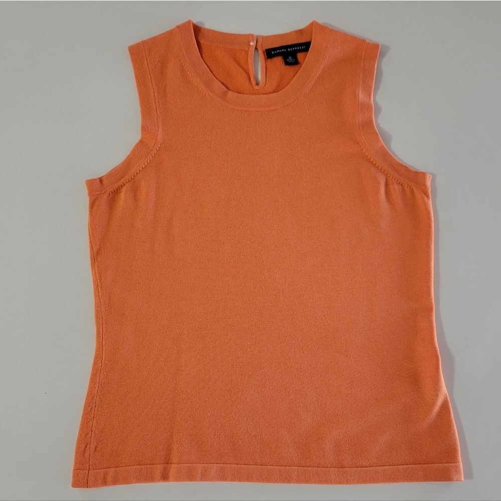 Banana Republic Women's Orange Silk Blend Sleeveless Crewneck Sweater